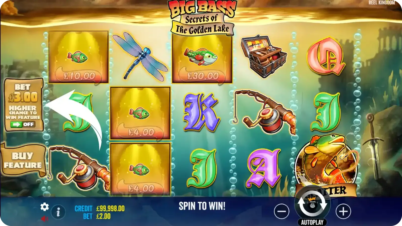Ante Bet feature on the left part of the game screen